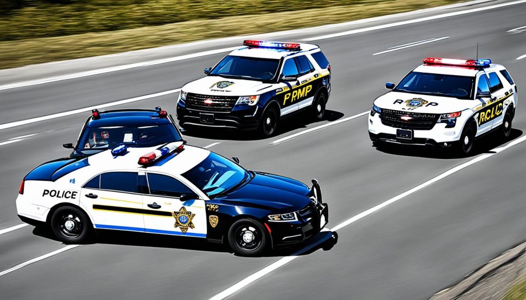 RCMP patrol cars and special service vehicles